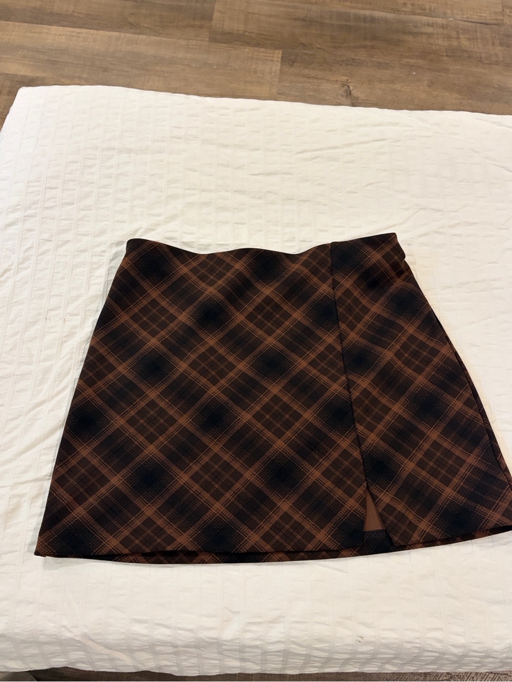 Classic Plaid Brown Mini Skirt